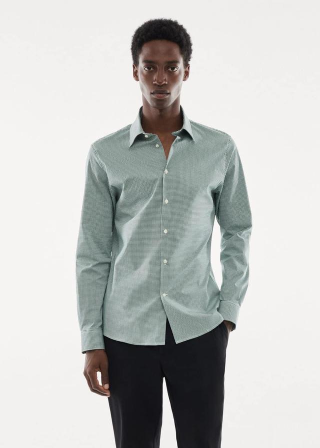 MANGO MAN - Micro stretch fabric shirt khaki - M - Men Product Image