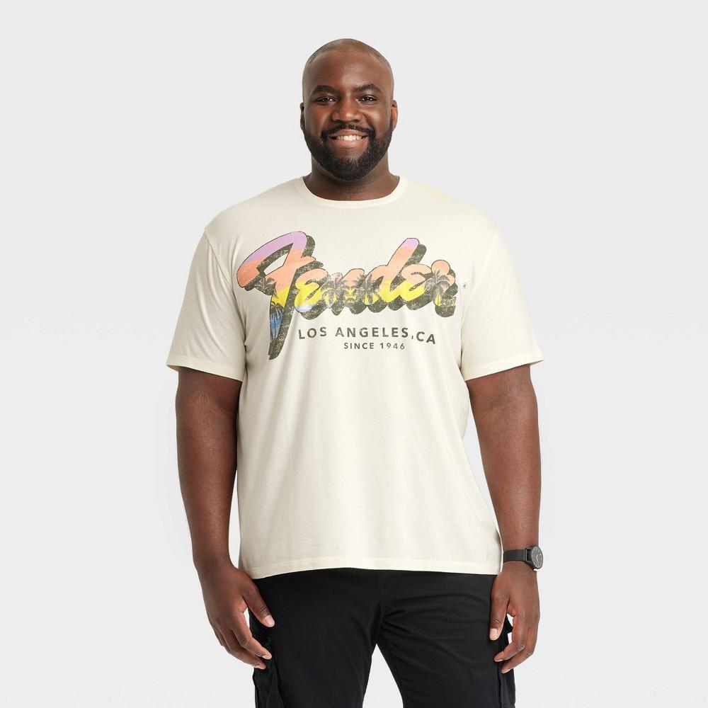 Mens Big & Tall Short Sleeve Crewneck Graphic T-Shirt - Goodfellow & Co Beige/Fender XXLT Product Image