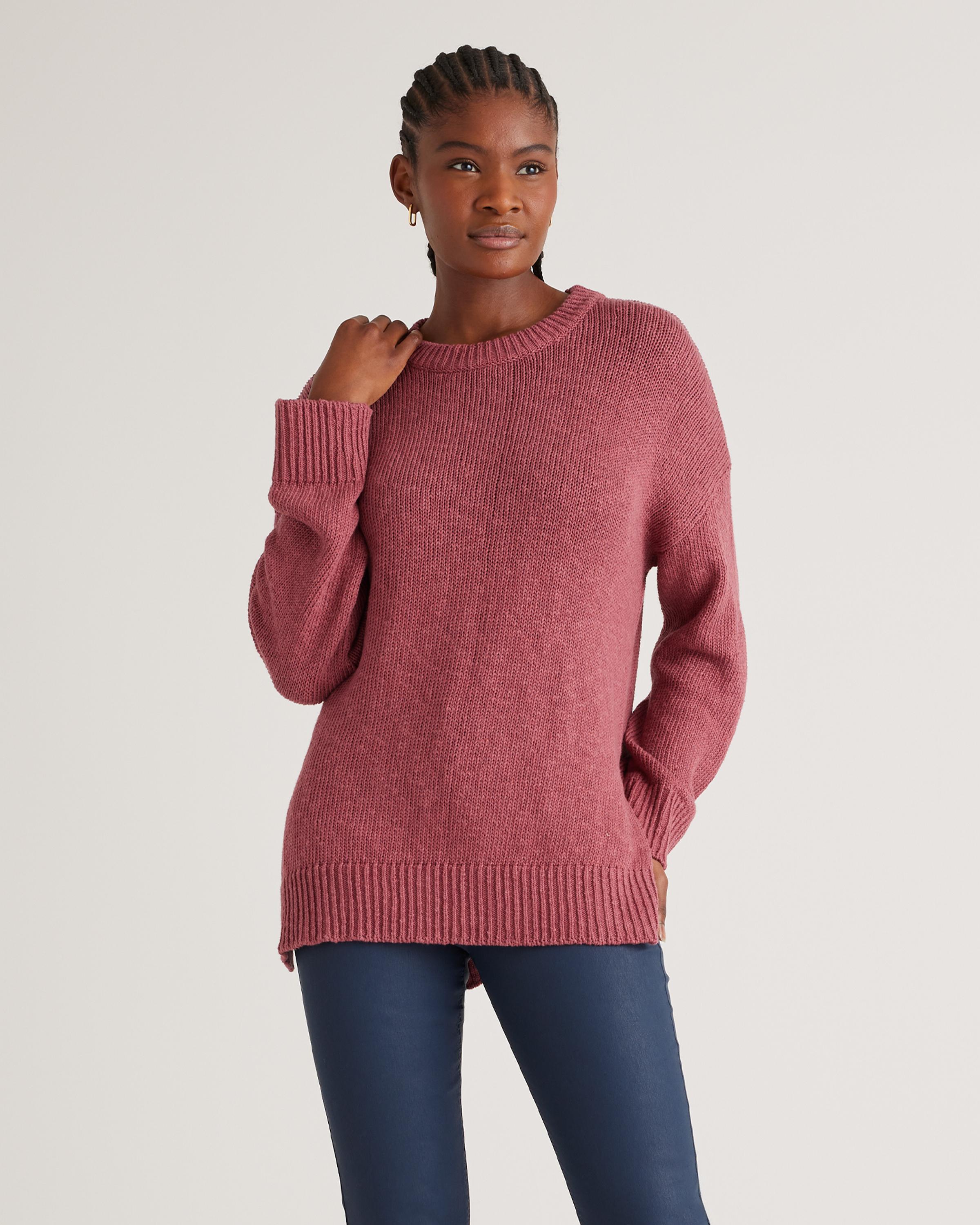 Cotton Linen Oversized Crew Sweater Product Image