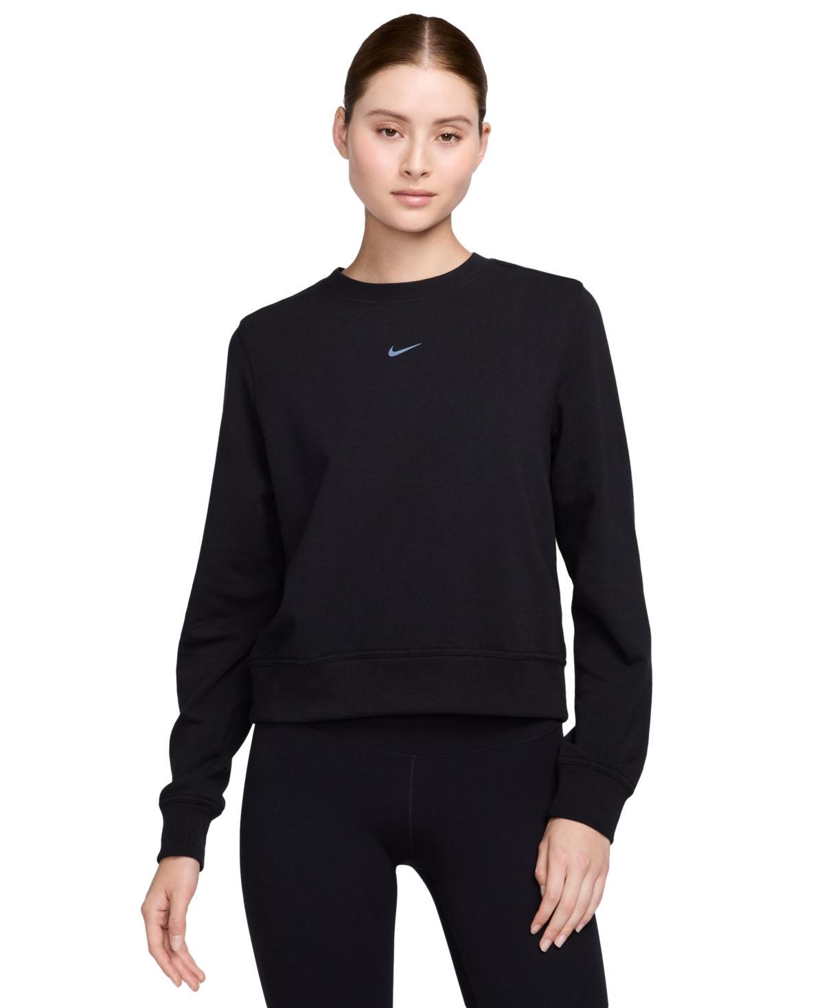 Womens Nike One Dri-FIT Crewneck Sweatshirt Pink Product Image