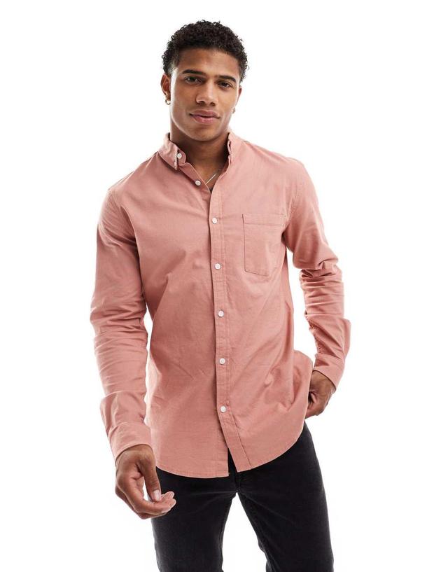 ASOS DESIGN slim oxford shirt in copper Product Image