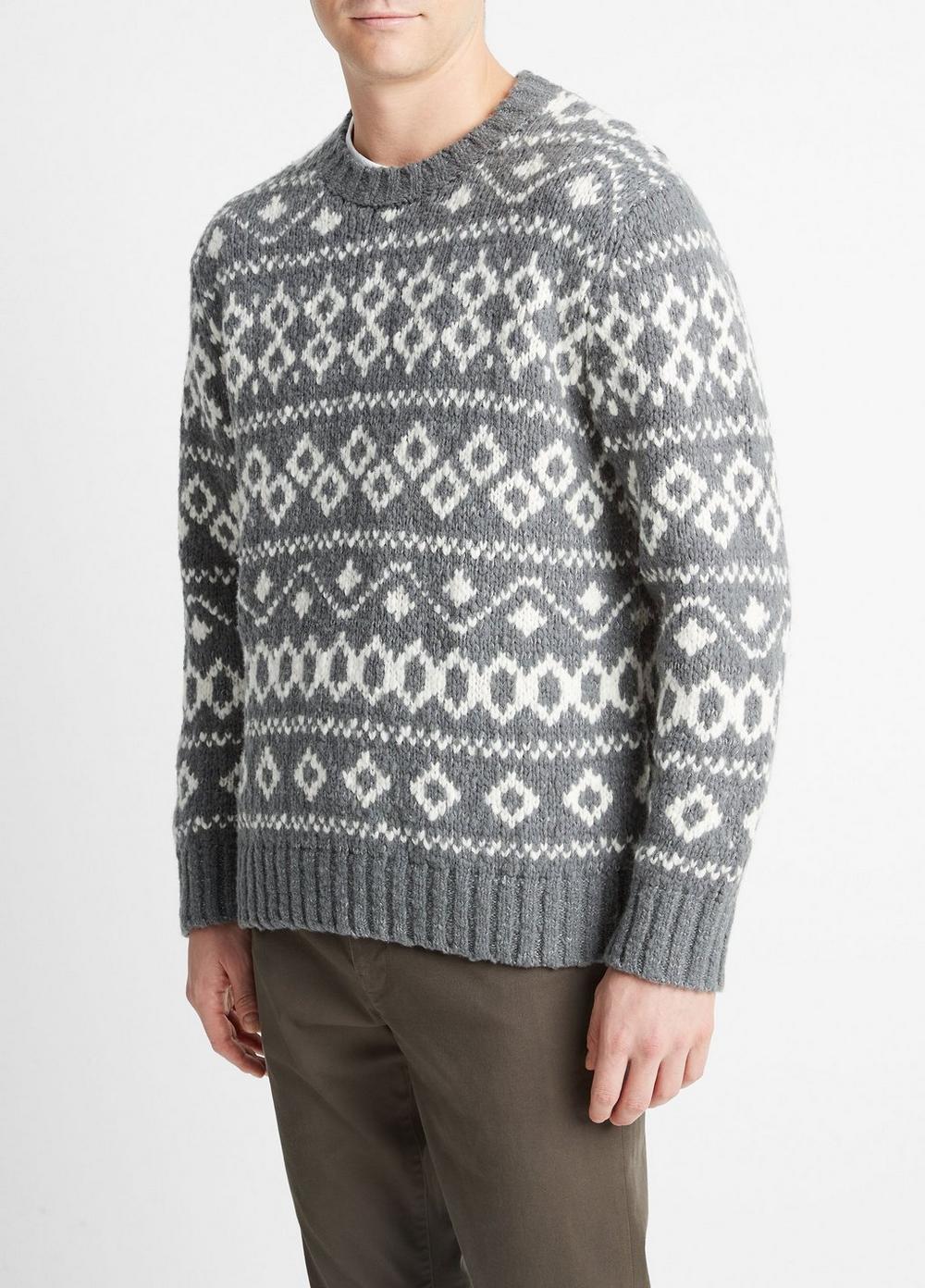 Fair Isle Wool-Blend Crew Neck Sweater Product Image