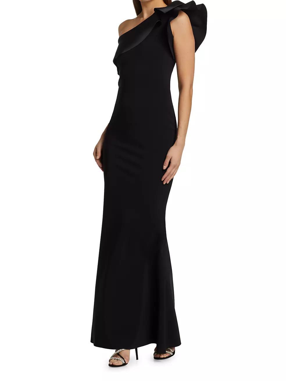 Kika Ra Ruffled One-Shoulder Trumpet Gown Product Image