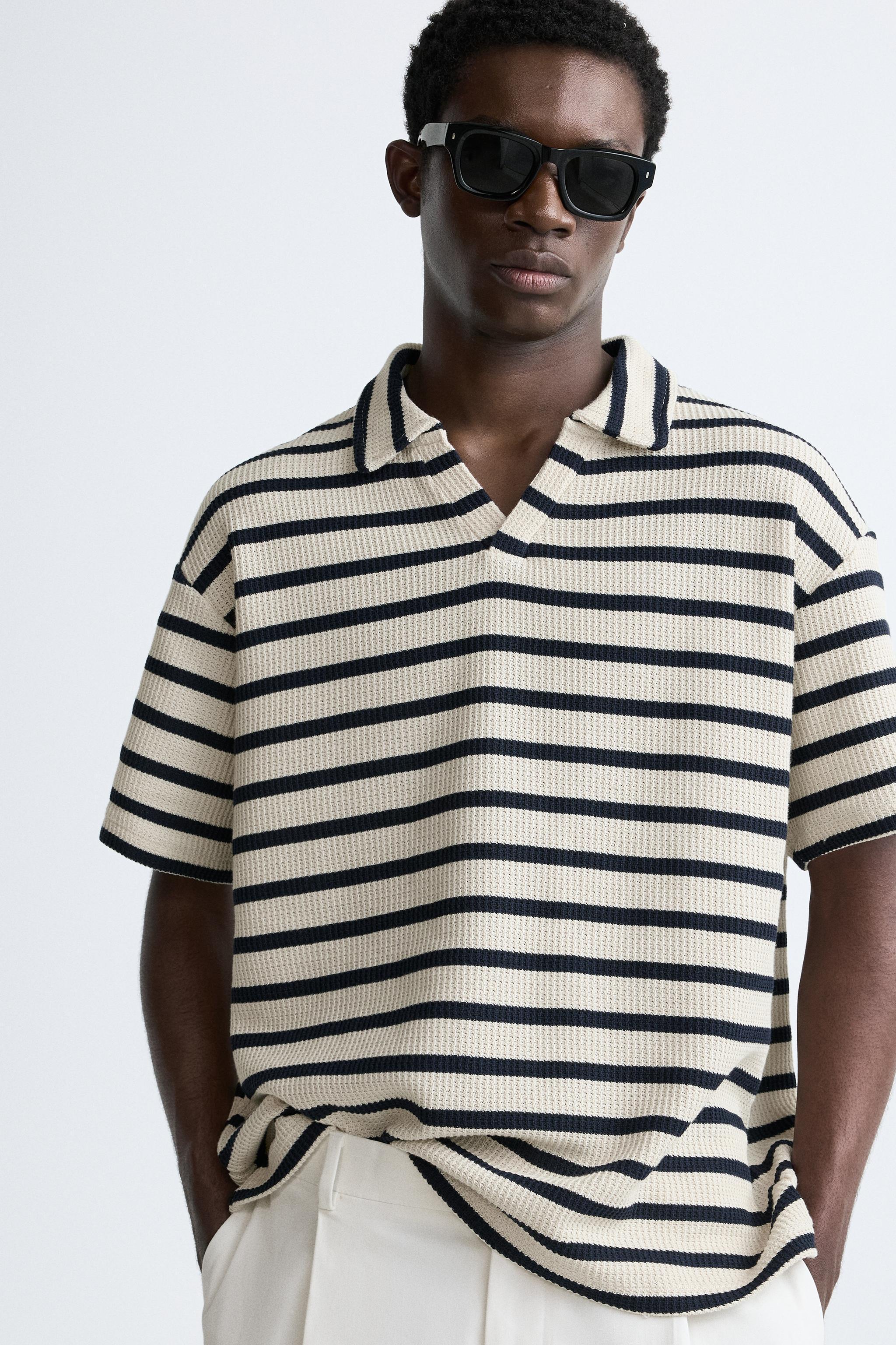 TEXTURED STRIPED POLO Product Image