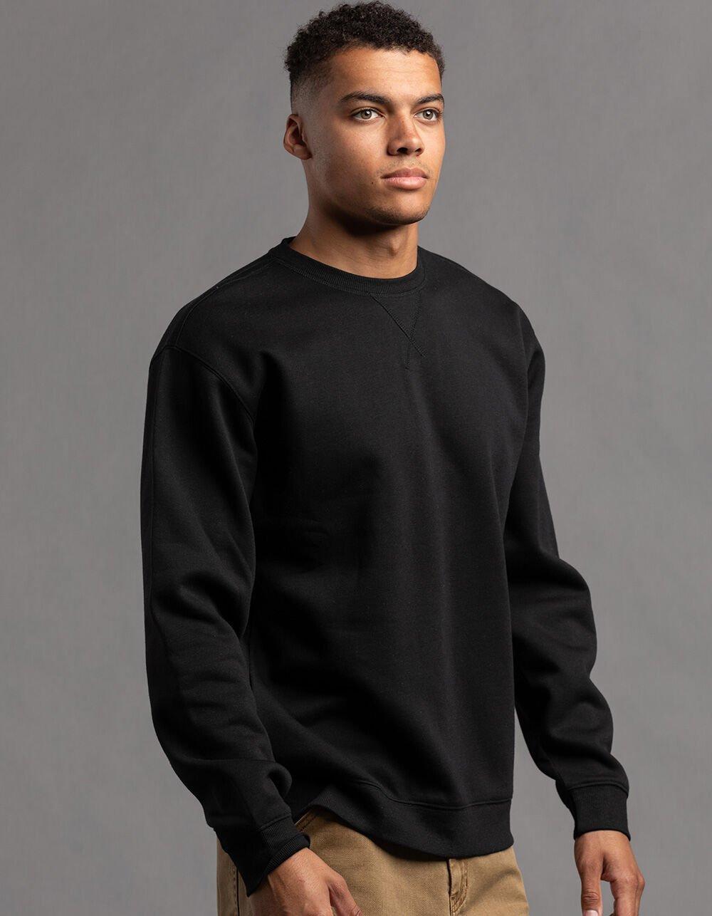 RSQ Mens Solid Crewneck Fleece Sweatshirt Product Image