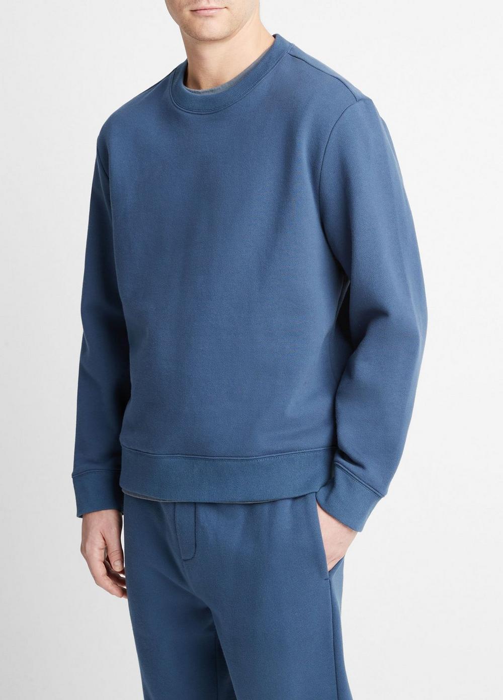 Mens Lightweight Fleece Crew Neck Pullover, Deep Indigo, Size XS Vince Product Image