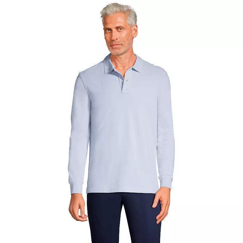 Big & Tall Lands End Long Sleeve Mesh Polo, Mens Product Image