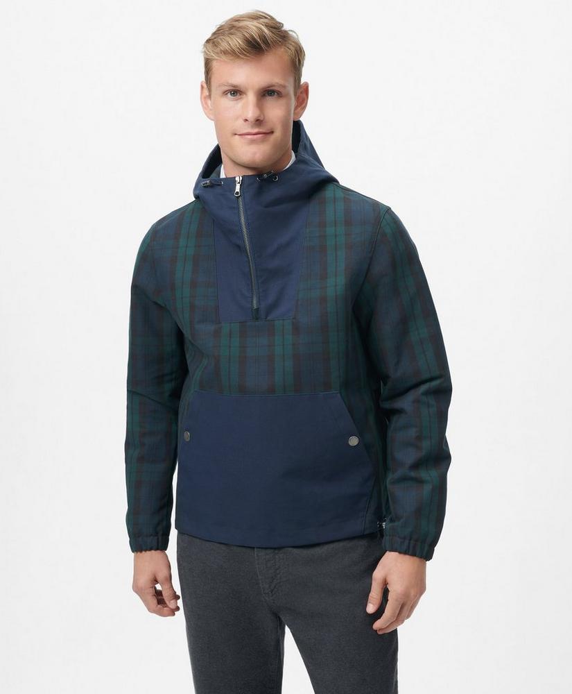 Black Watch Popover Windbreaker in Water-Repellent Nylon Product Image