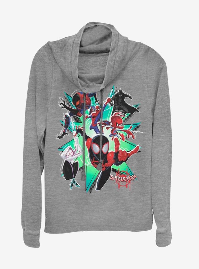 Marvel Spider-Man Group Spider-Verse Cowl Neck Long-Sleeve Girls Top Product Image