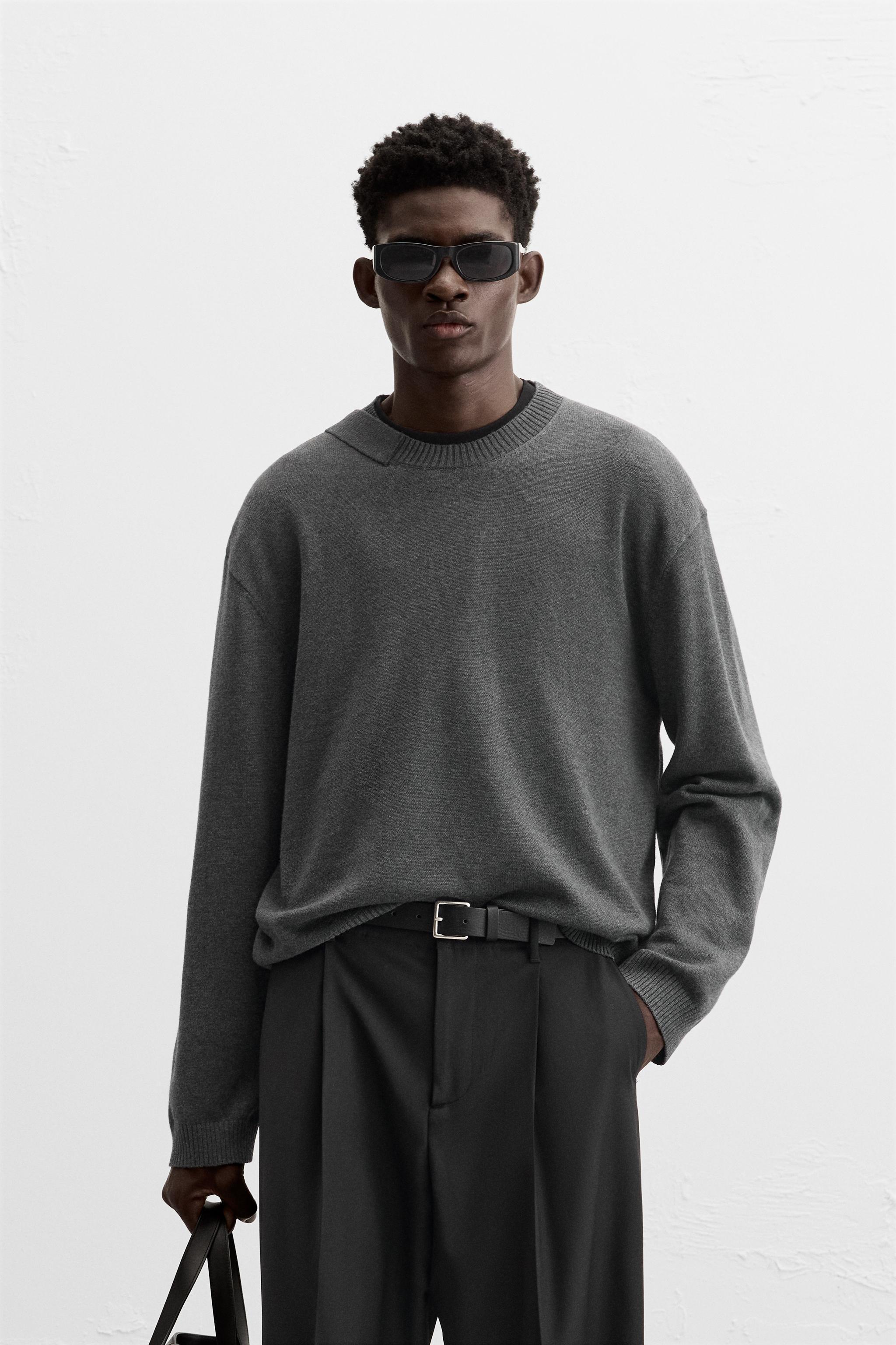 SWEATER WITH ASYMMETRIC COLLAR Product Image