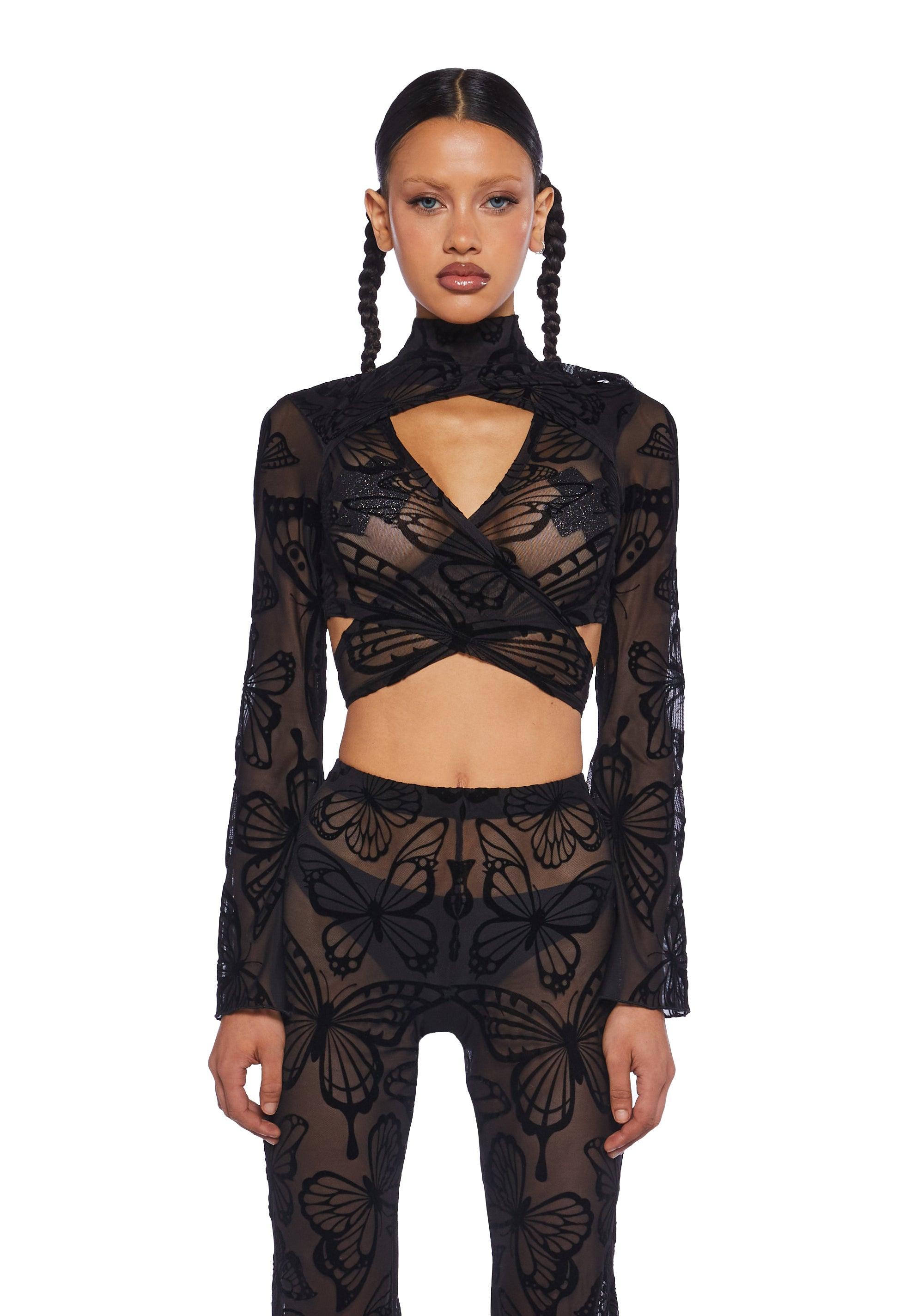 Butterfly Utopia Mesh Wrap Top Male Product Image