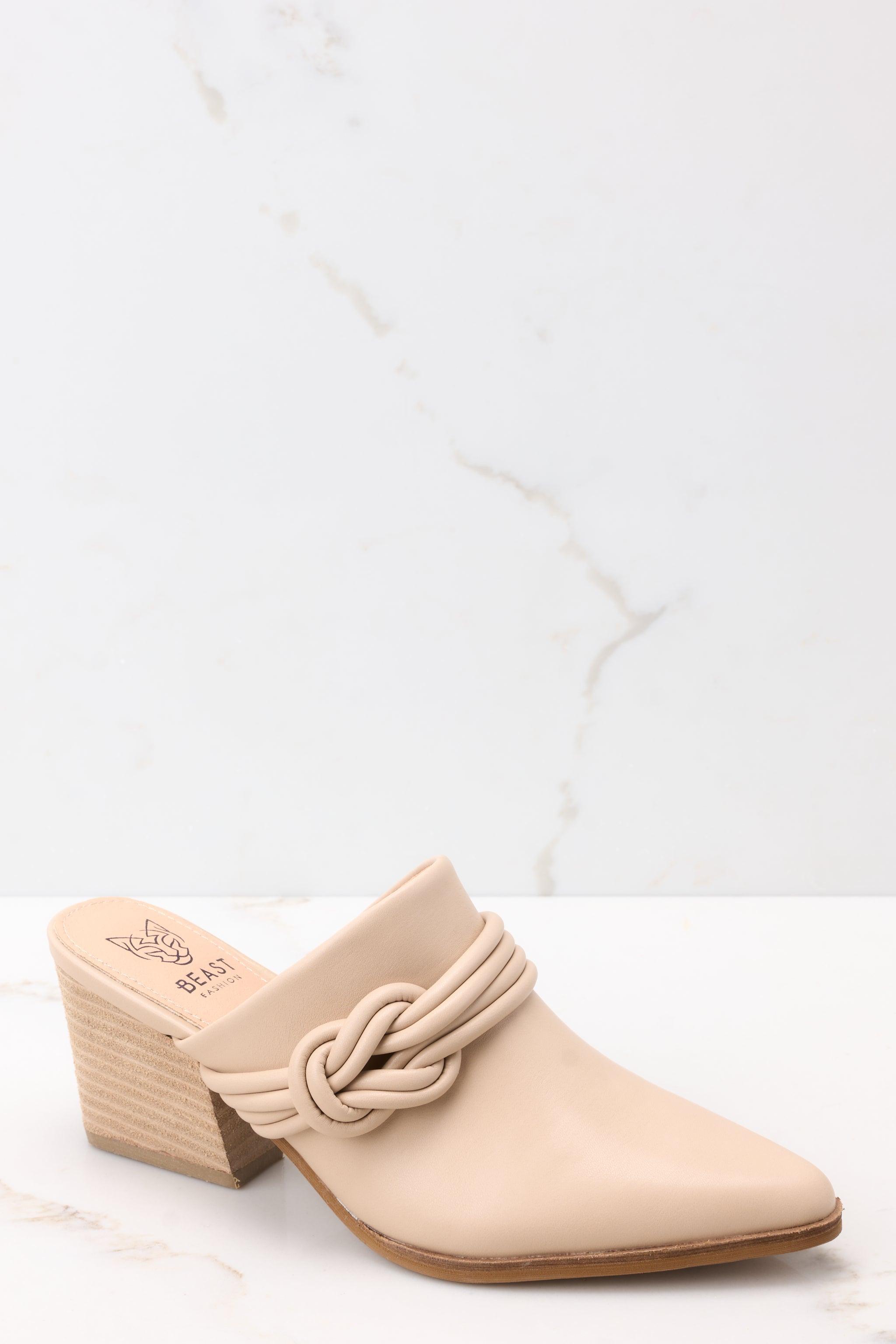 Paving The Path Beige High Heel Mule Product Image