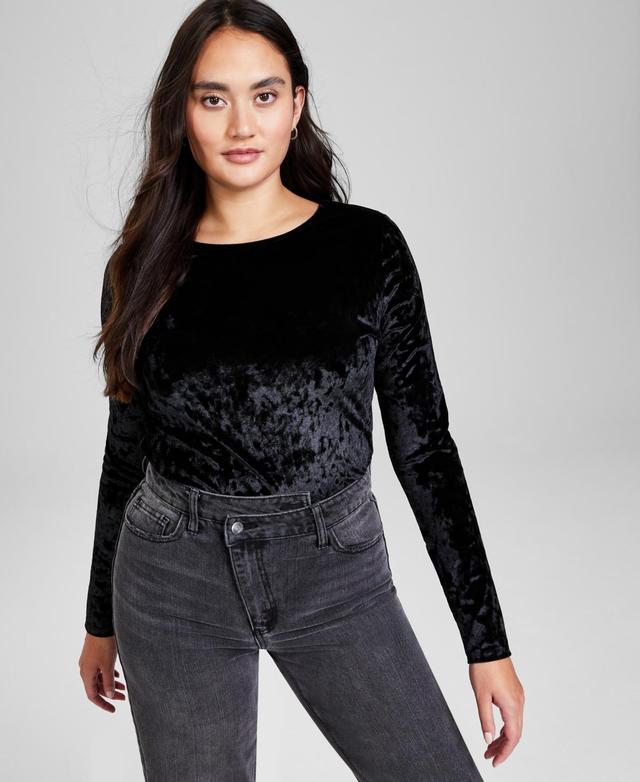 And Now This Womens Crewneck Long-Sleeve Velvet Bodysuit, Created for Macys Product Image