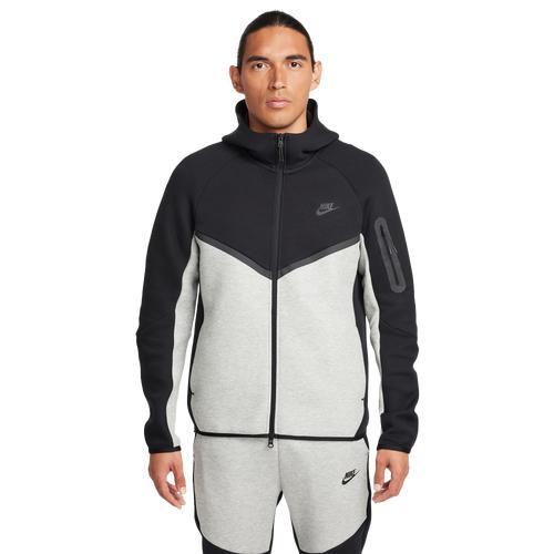 Nike Mens Tech Fleece Full-Zip Windrunner Hoodie - Black/Grey Product Image