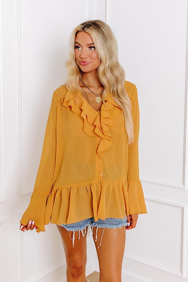 Positive Affirmation Shift Top In Marigold Product Image