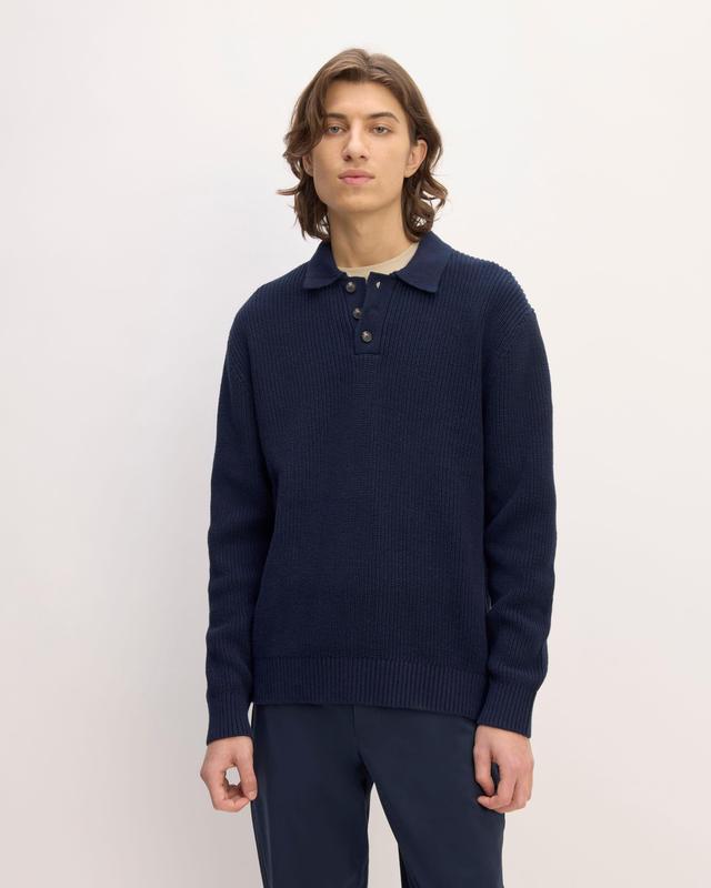 Mens Cotton Chunky Rib Polo Sweater by Everlane Product Image