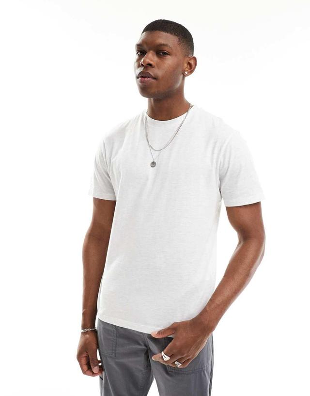 ASOS DESIGN essential crew neck t-shirt in heathered oatmeal Product Image