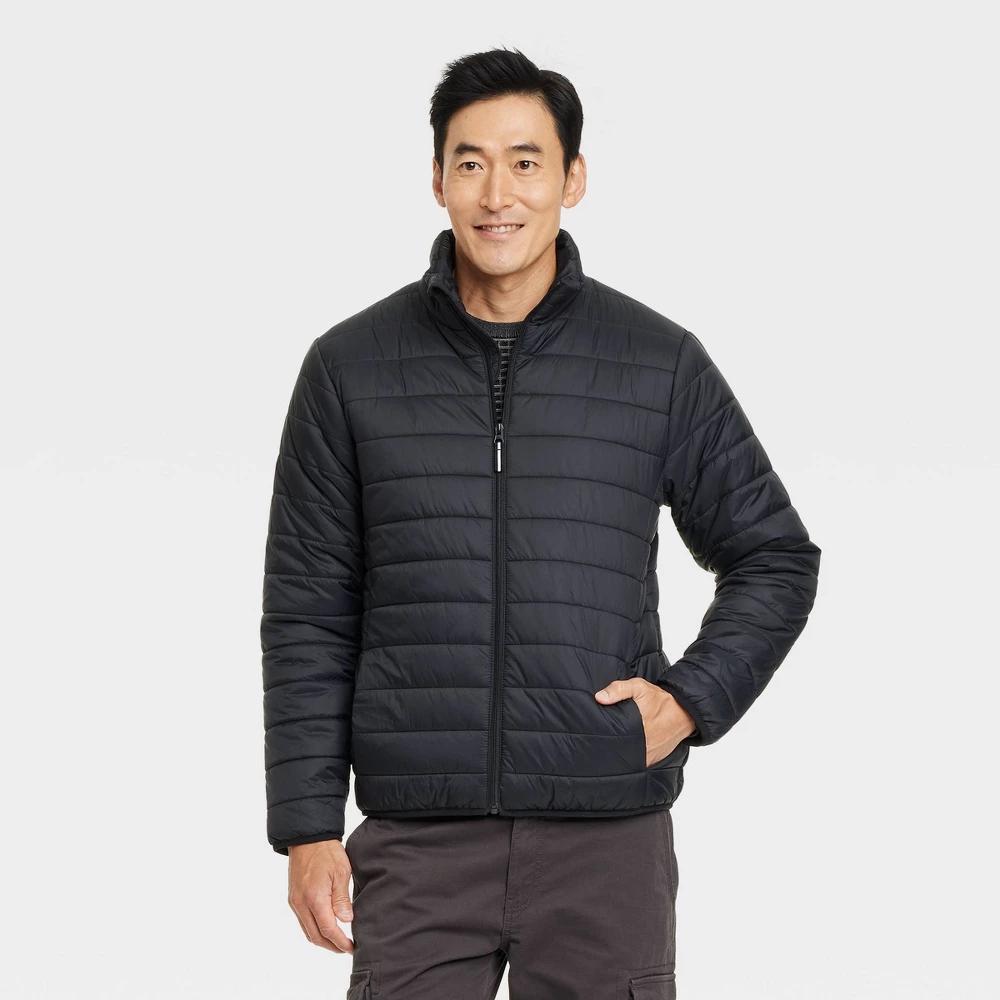 Mens Lightweight Puffer Jacket - Goodfellow & Co Black Product Image