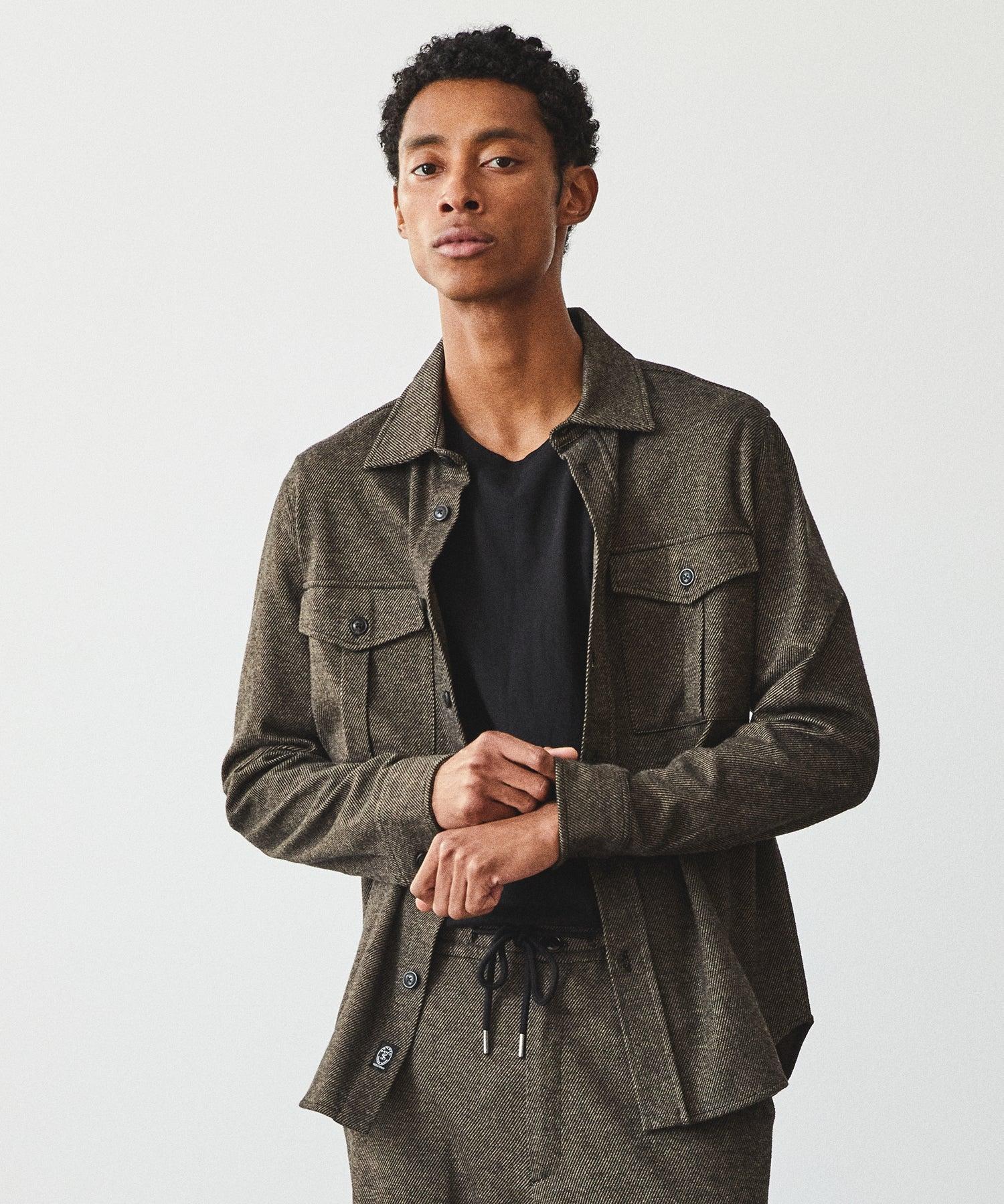 Knit Twill Utility Shirt in Black Product Image