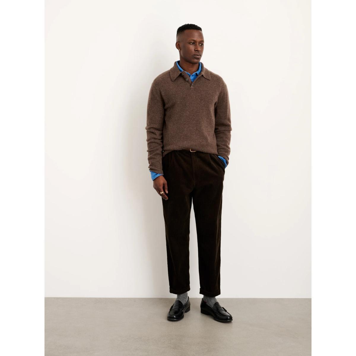 Standard Pleated Pant Chocolate Corduroy product image