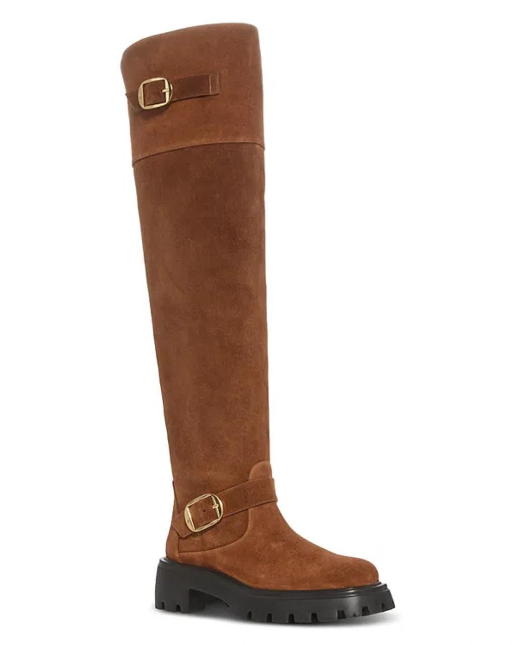 Emerson Buckle Suede Tall Boots In Coffee Product Image