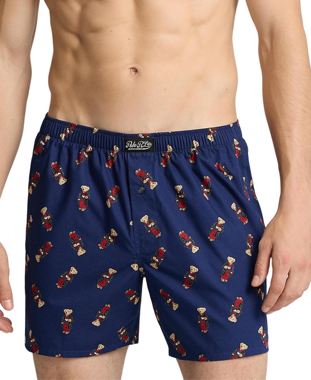 Polo Ralph Lauren Mens Polo Bear Print Woven Boxers - MOSS AGATE Product Image