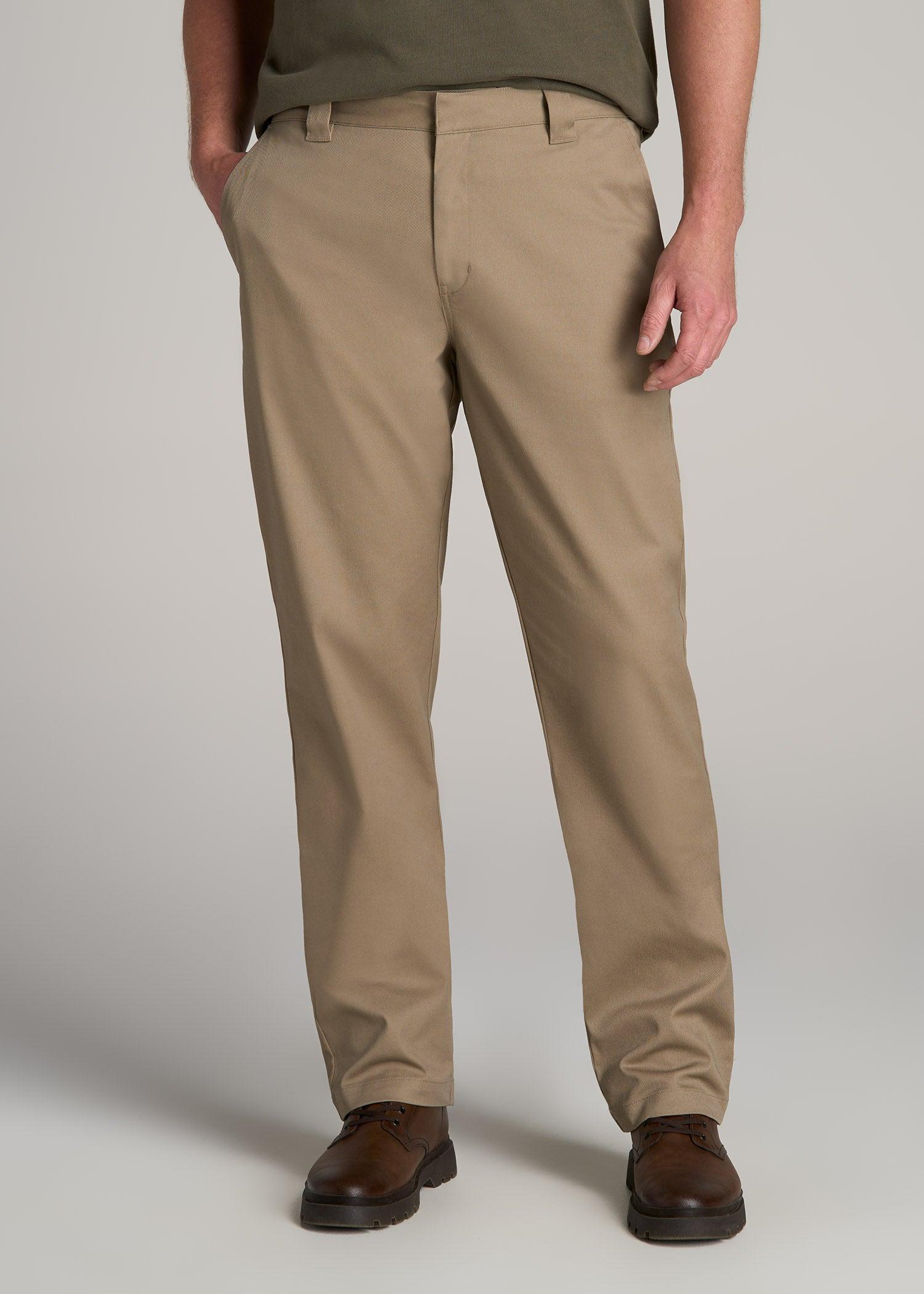 LJ&S Stretch Twill STRAIGHT-LEG Work Pants for Tall Men in Dusty Khaki Product Image