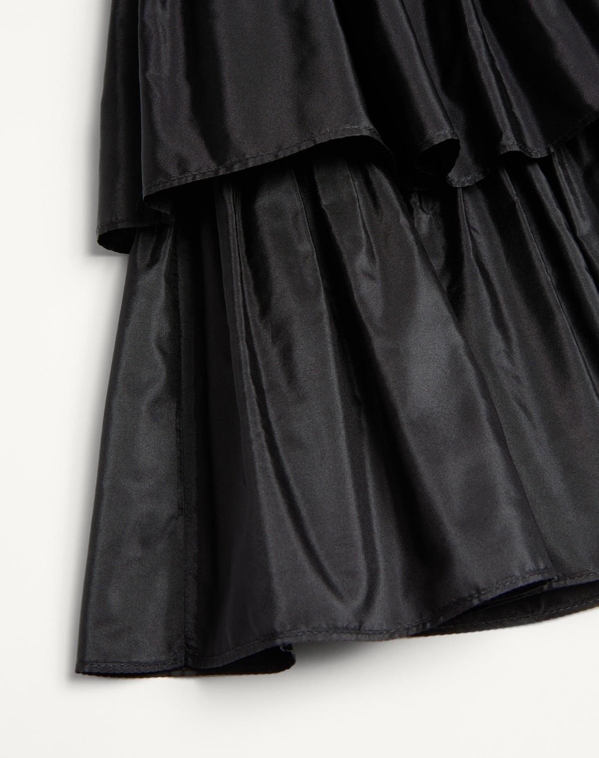 VALENTINO Silk Tiered Mini Skirt In Black Product Image