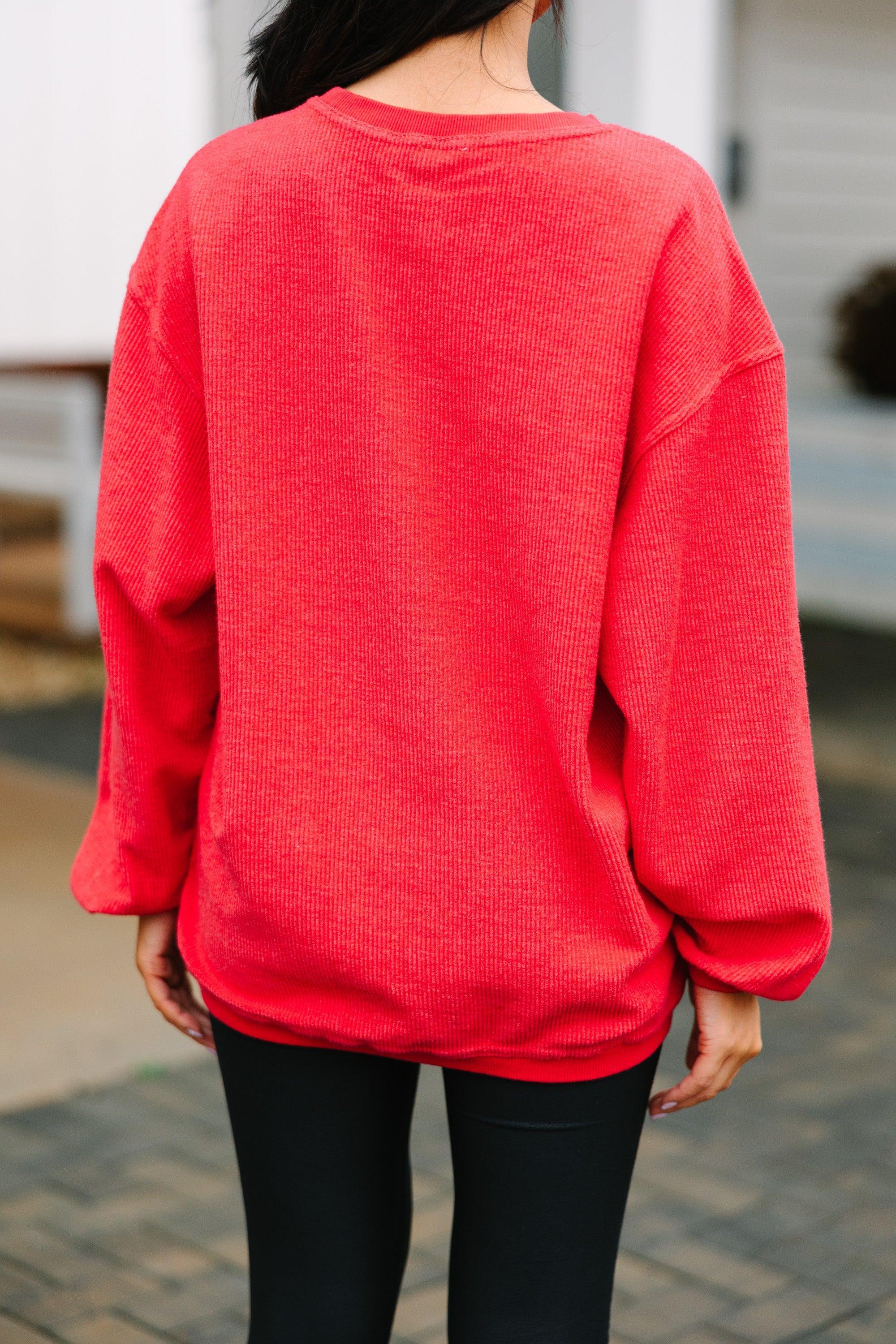 Get Together Red Corded Sweatshirt Female Product Image