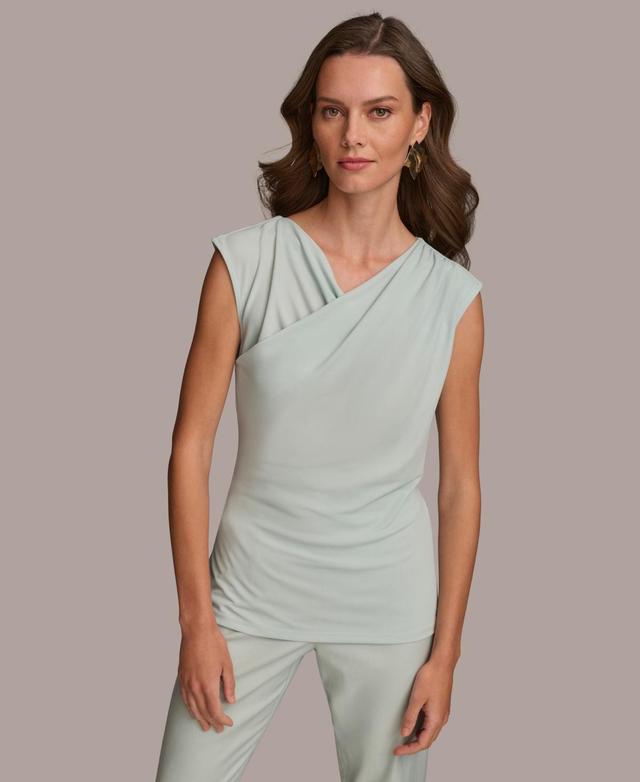 Donna Karan Womens Wrap Front Sleeveless Top Product Image