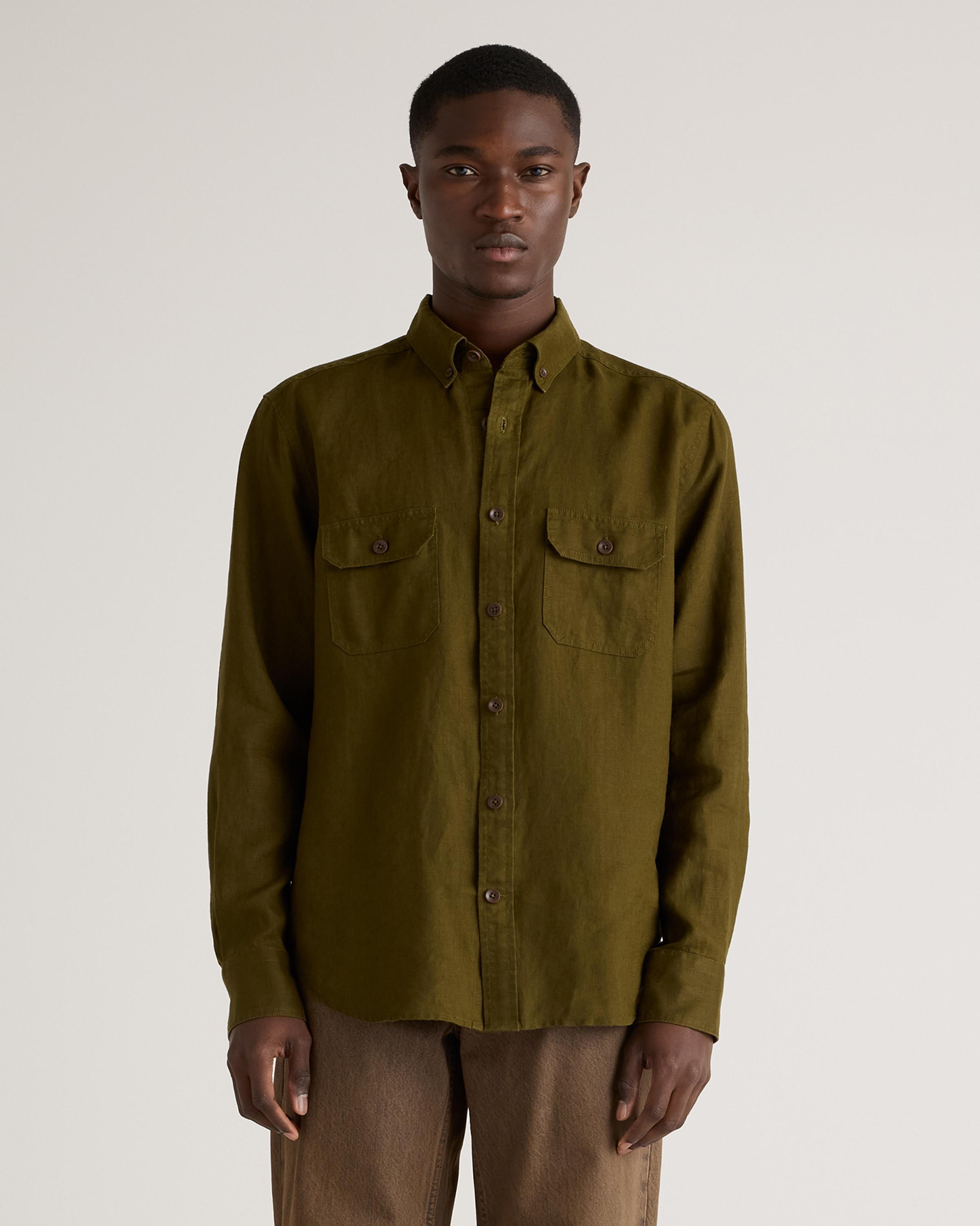 100% European Linen Utility Shirt Product Image