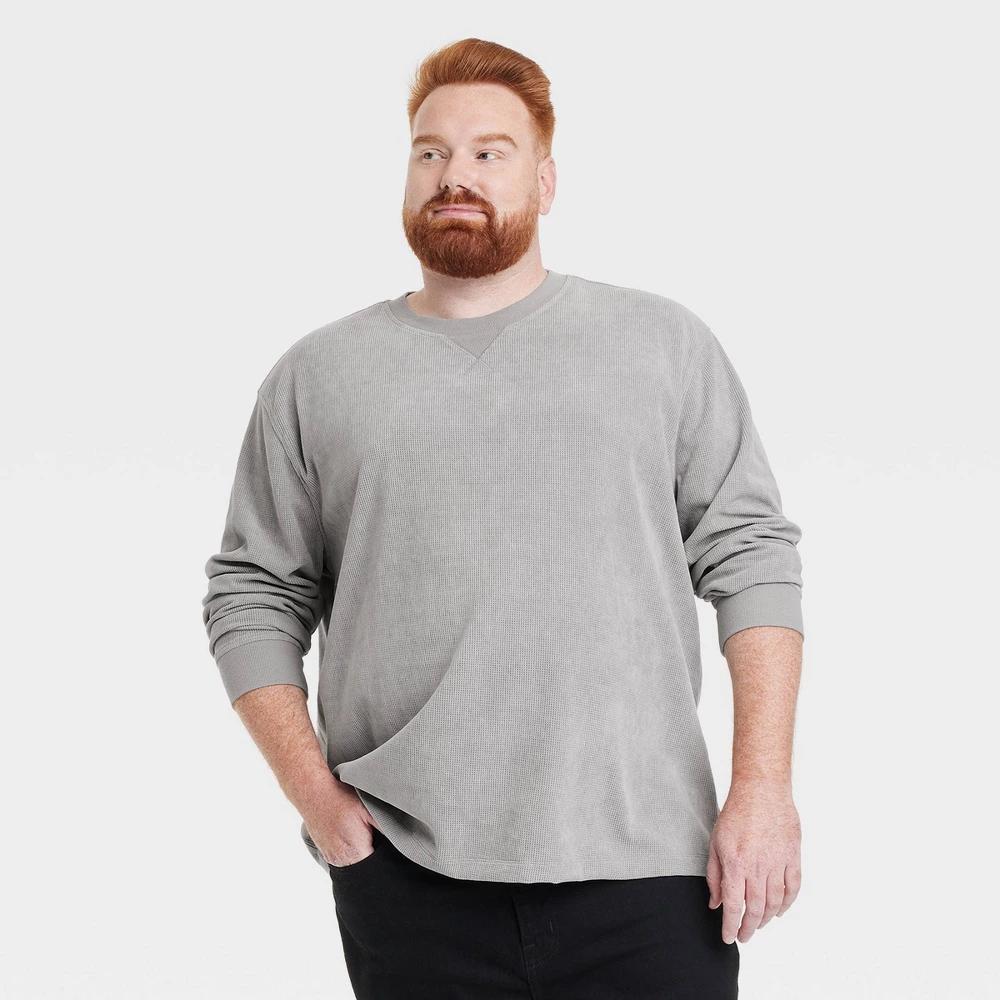 Mens Big & Tall Long Sleeve Textured Crewneck T-Shirt - Goodfellow & Co 4XL Product Image