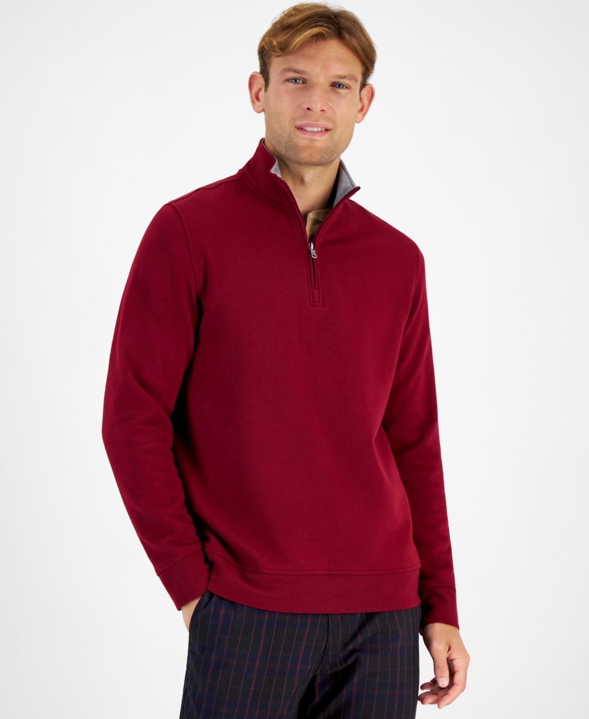 Club Room Mens Stretch Quarter-Zip Fleece Sweatshirt, Created for Macys Product Image