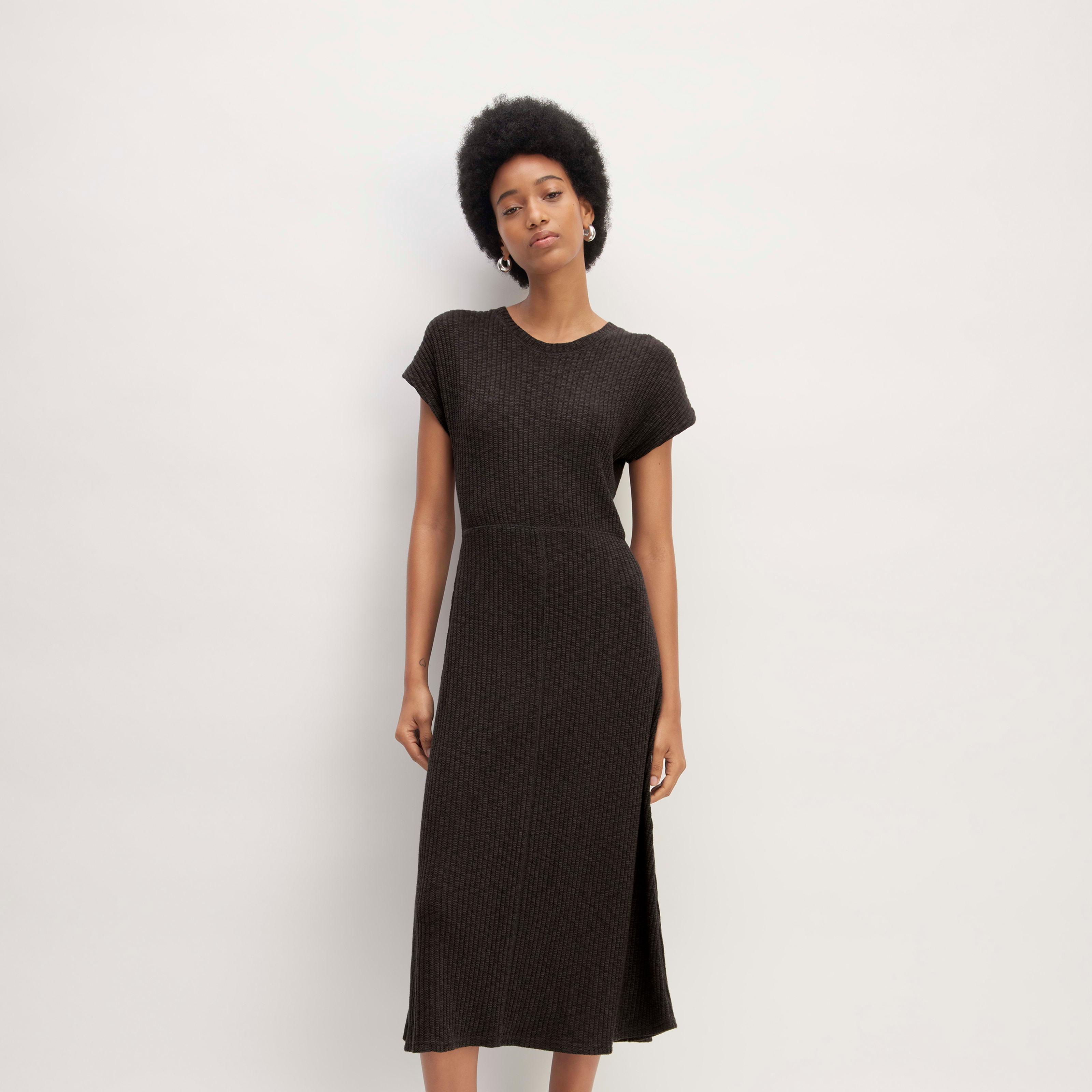 The Rib-Knit Cap-Sleeve Midi Dress product image