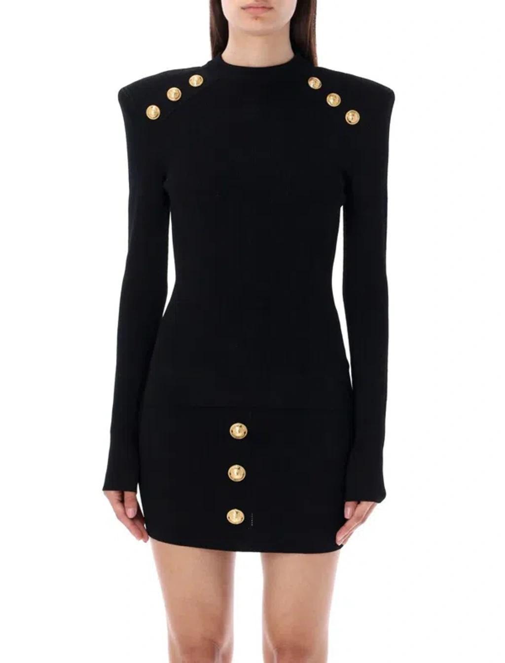 BALMAIN Button Detail Sweater In Black Product Image