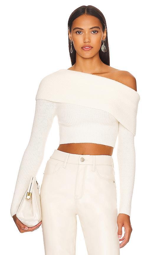 REMI x REVOLVE Lindsay Off Shoulder Sweater in Ivory - Ivory. Size 2X (also in XL, 1X, 3X, 4X, 0X). Product Image