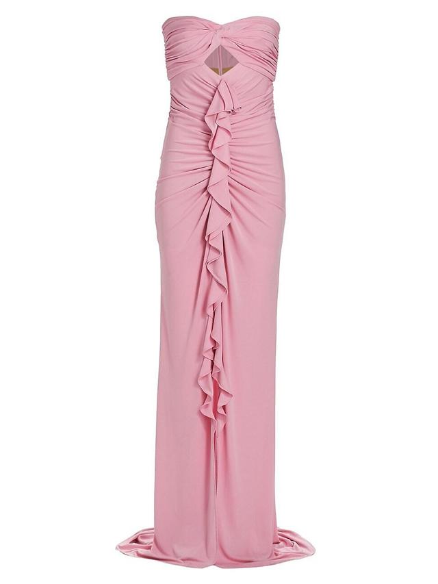 Womens Jenna Strapless Ruffled Gown Product Image