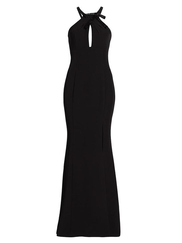 Womens Cut-Out Halterneck Gown Product Image