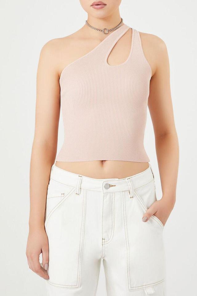 Sweater-Knit One-Shoulder Crop Top | Forever 21 Product Image