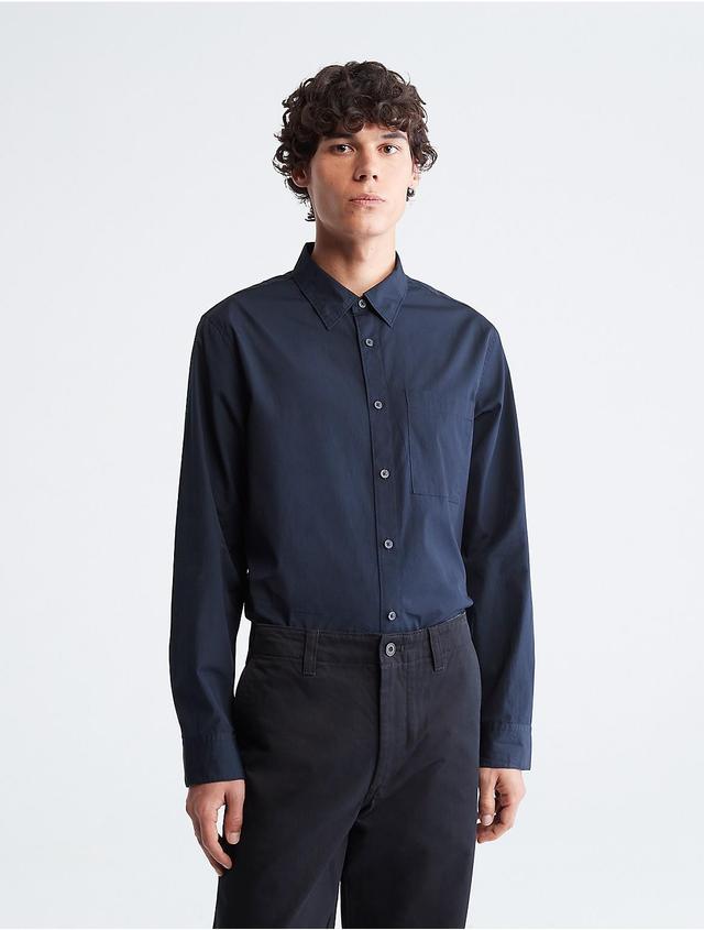 Calvin Klein Mens Button-Down Easy Shirt - Blue - XS Product Image