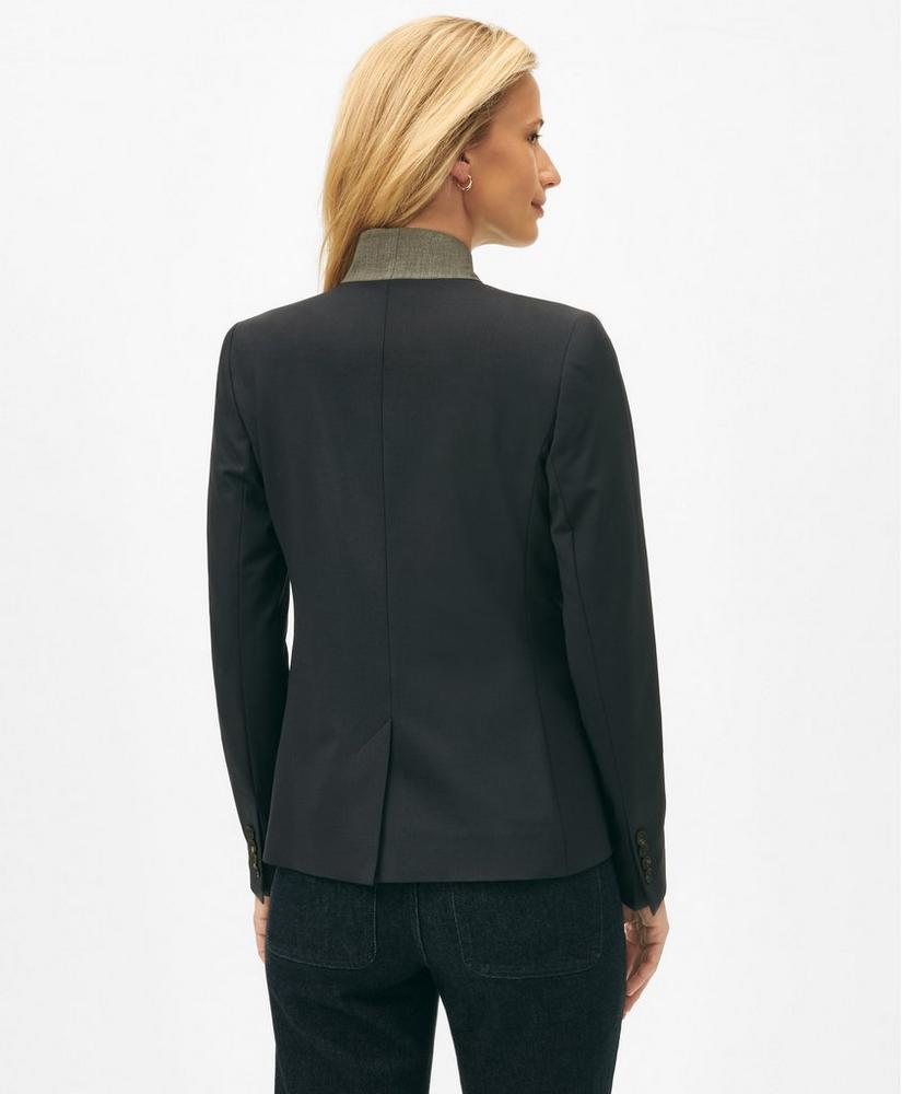 The Essentials Stand Collar Jacket in Wool Blend Product Image