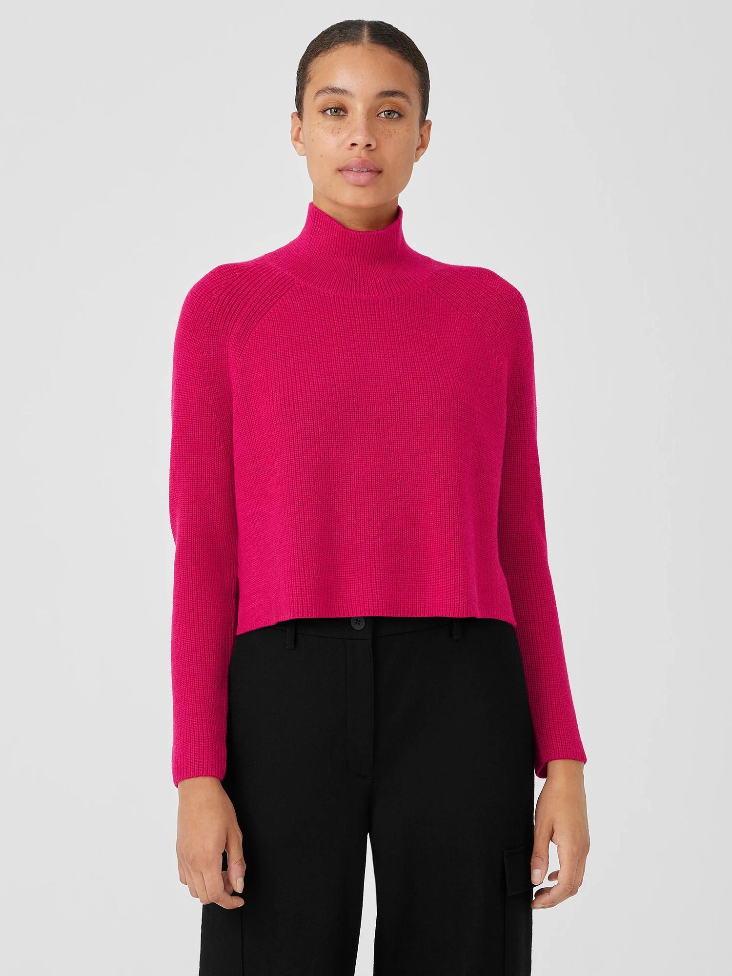 Merino Cropped Turtleneck Top in Regenerative Wool Product Image