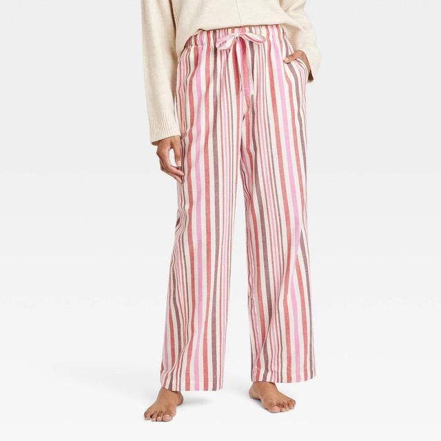 Womens Striped Flannel Pajama Pants - Auden Red XS Product Image