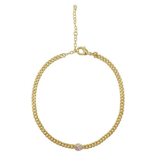 Adornia Pear Cut Stone Curb Chain Necklace in Yellow at Nordstrom Rack Product Image