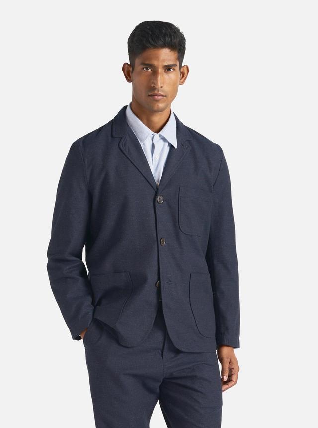 Universal Works Three Button Jacket in Navy Birdseye Tweed Product Image