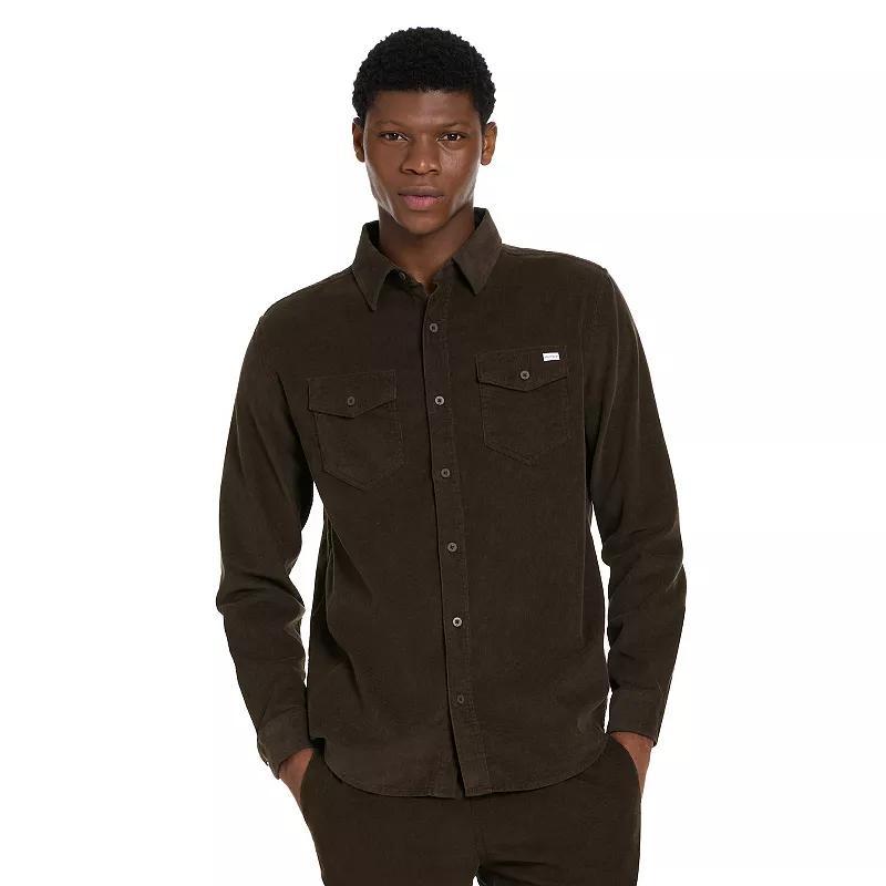 Mens Hurley Bronco Corduroy Shirt Brown Product Image