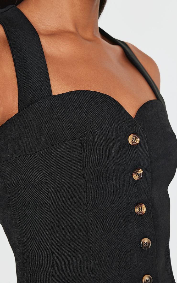 Black Premium Woven Sweetheart Neck Vest Product Image