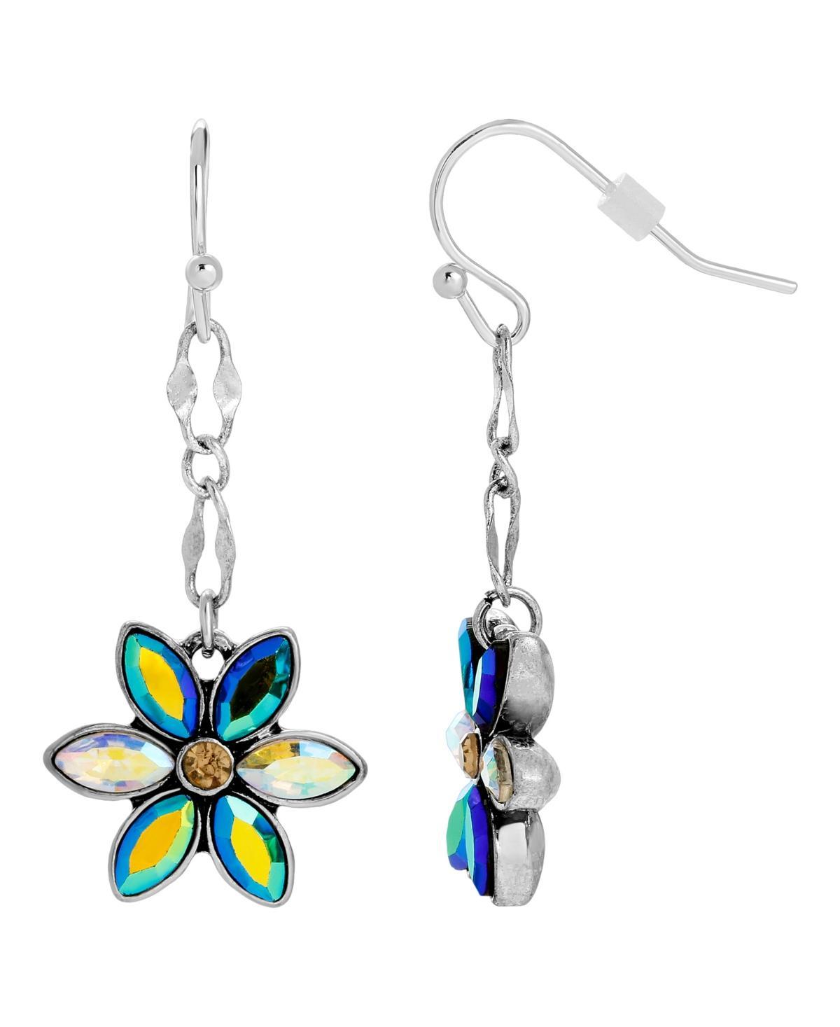 2028 Silver-Tone Multi Color Flower Earrings Product Image