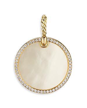 Womens DY Elements Disc Pendant In 18K Yellow Gold With Gemstone & Pav Diamonds Product Image