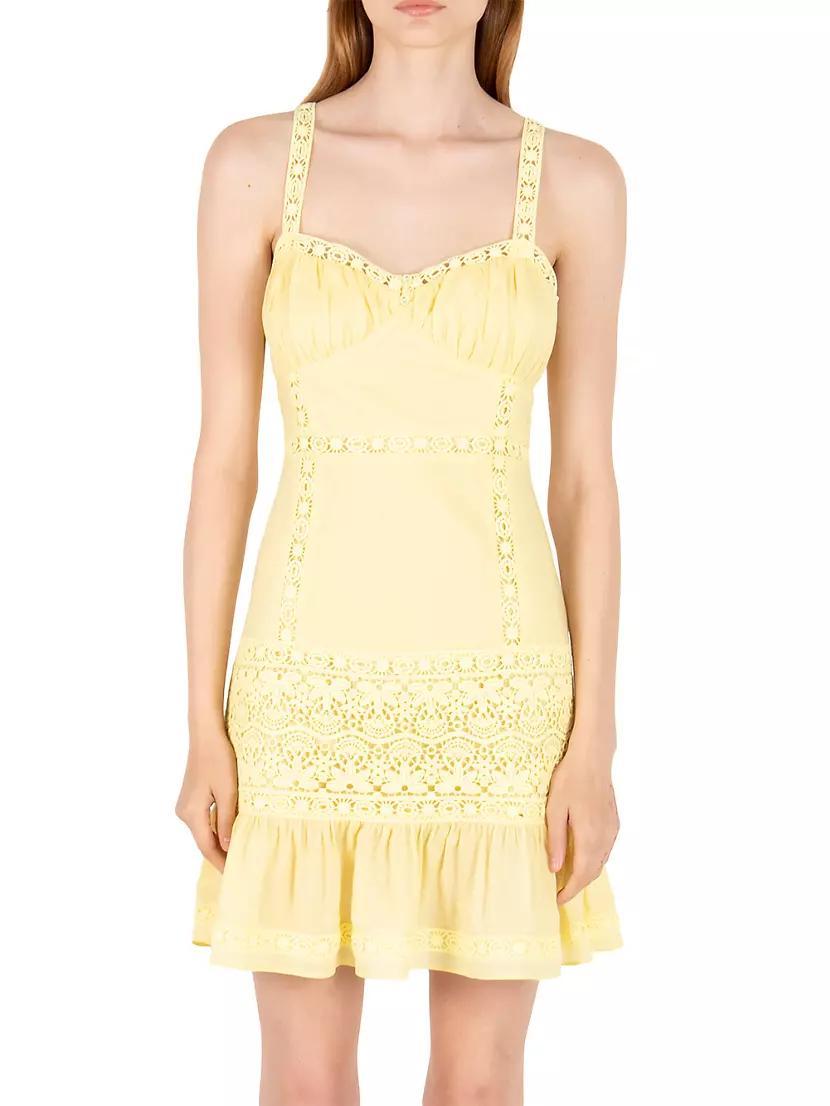 St Lucia Deborah Lace-Trimmed Cotton Minidress Product Image